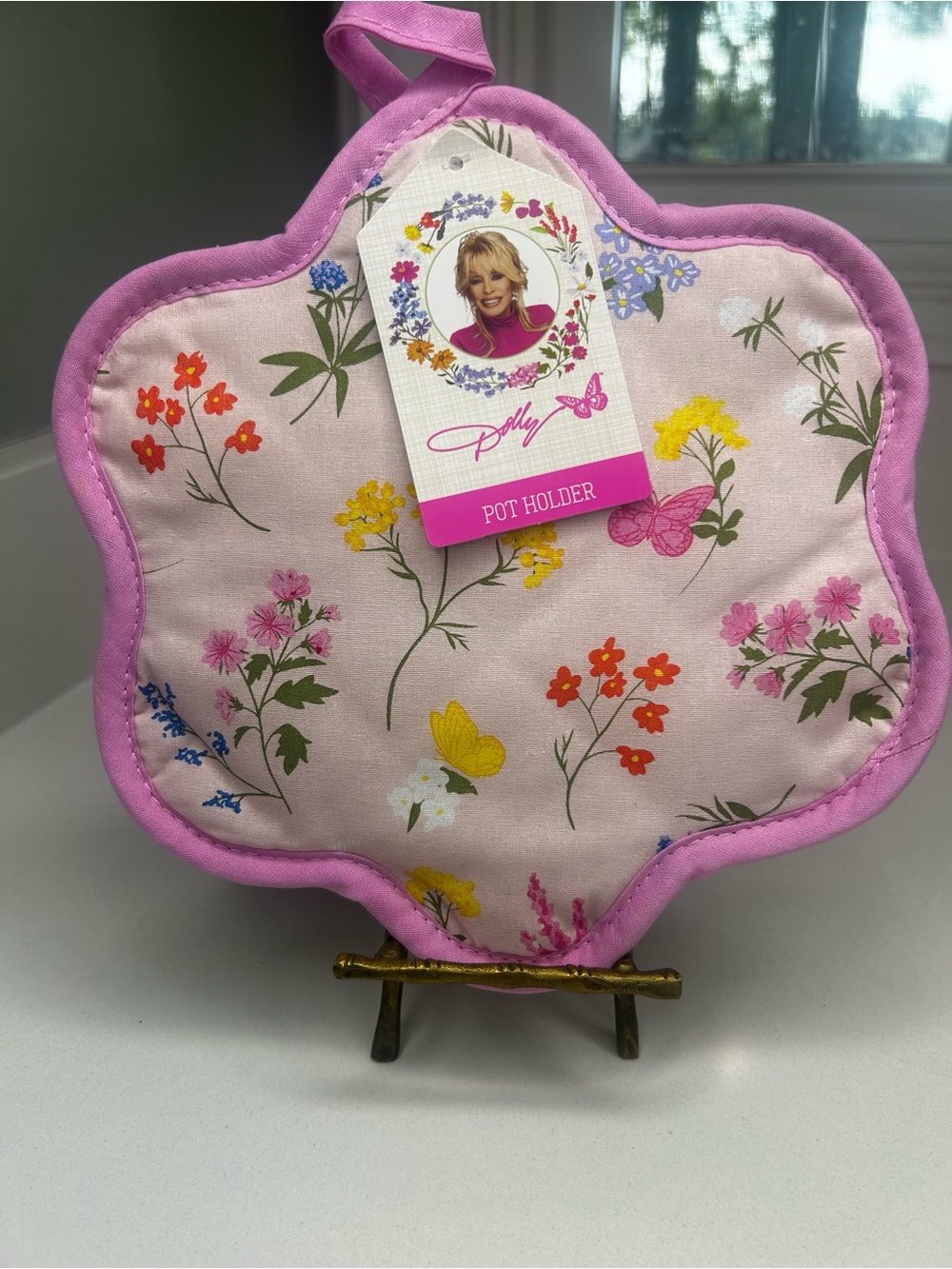 NWT Dolly Parton Pink Floral Pot Holder